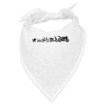 Motorrad Evolution Entwicklung Motorräder Lustig - Bandana - Weiß - Vorne