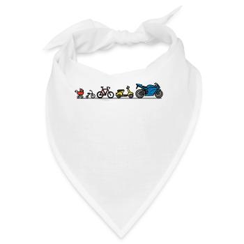 Motorrad Motorräder Evolution Entwicklung Biker - Bandana - Weiß - Vorne