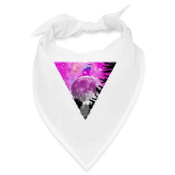 Riesige Katze auf dem Mond. - Bandana - Weiß - Vorne