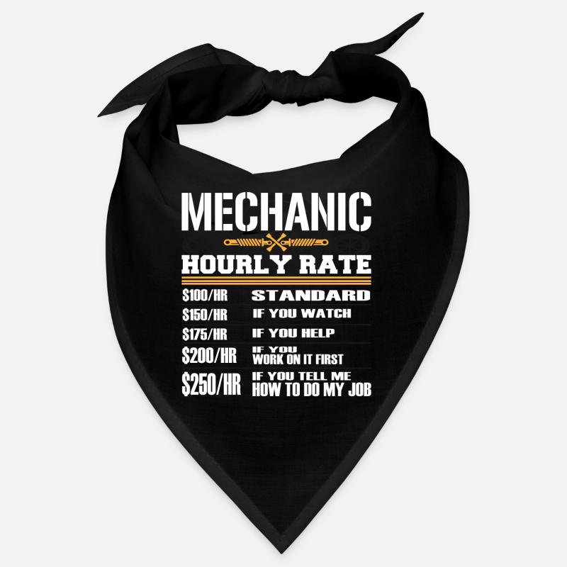 Working Tee For Mechanic Saying "Mechanic Hourly Bandana