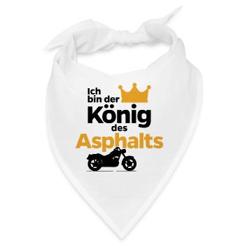 Motorrad Asphalt Biker König Spruch Statement - Bandana - Weiß - Vorne