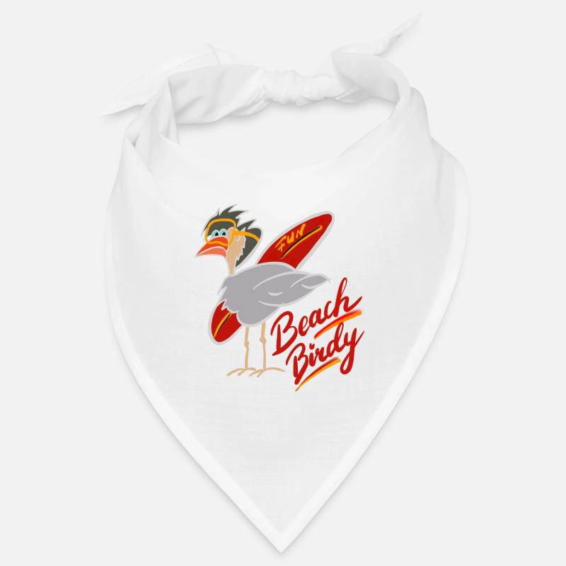 Funny beach stork with surfboard Bandana