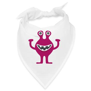 Kenny – das kleine Monster lacht und hebt die Arme - Bandana - Weiß - Vorne