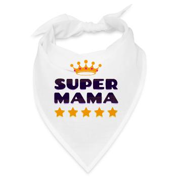 Muttertag Super Mama Beste Mutter Mutti Mami - Bandana - Weiß - Vorne