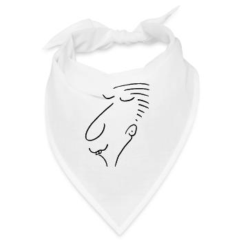 Kopf Stefan 057 - reine Kopfsache – schwarz - Bandana - Weiß - Vorne