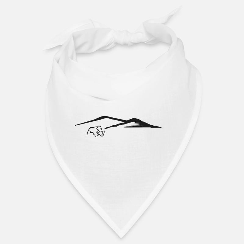 Bärenmutter mit Kind und Bergen - Bandana - Weiß