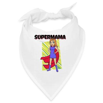 Supermama Beste Mutter Muttertag Statement Mama - Bandana - Weiß - Vorne