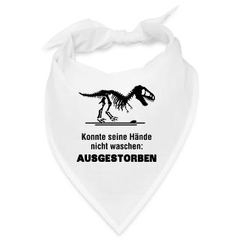 Virus Grippe lustige Sprüche Geschenk Dino T-Rex - Bandana - Weiß - Vorne
