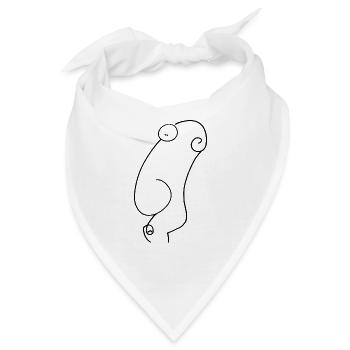 Kopf Bernd 098 - reine Kopfsache – schwarz - Bandana - Weiß - Vorne
