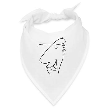 Kopf Hagen 105 - reine Kopfsache – schwarz - Bandana - Weiß - Vorne