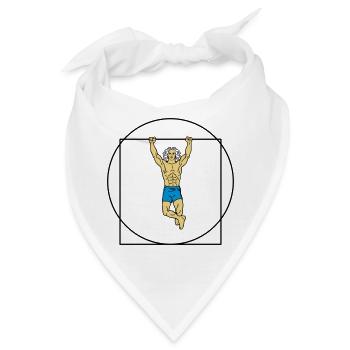 Der vitruvianische Mann in Stärke (Farbe) - Bandana - Weiß - Vorne