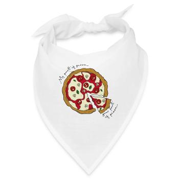 Mein Teil der Pizza, dein Teil der Pizza - Bandana - Weiß - Vorne