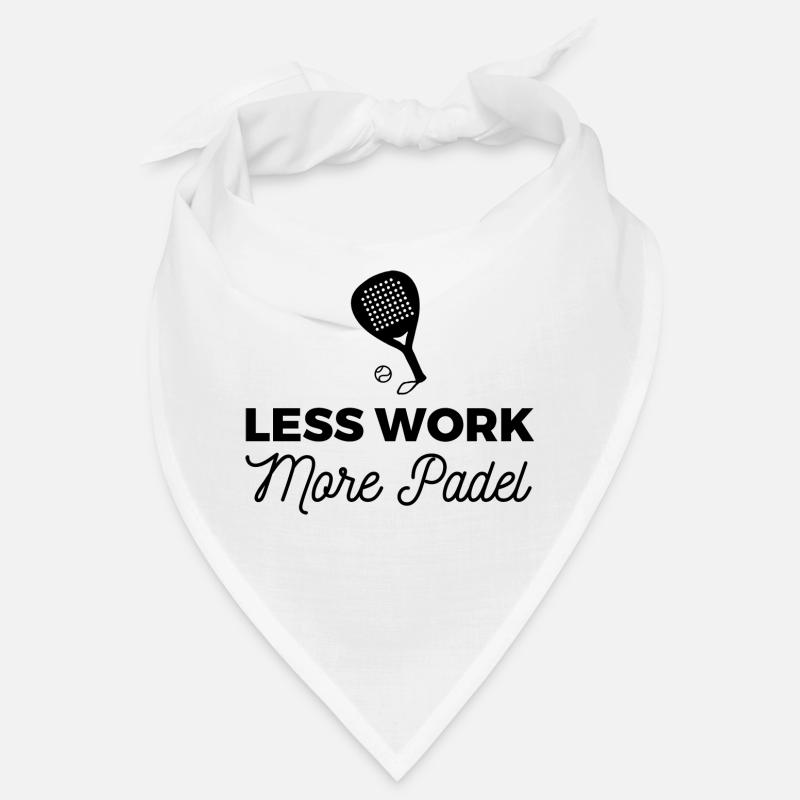 Less Work More Padel V1 noir - Bandana - blanc