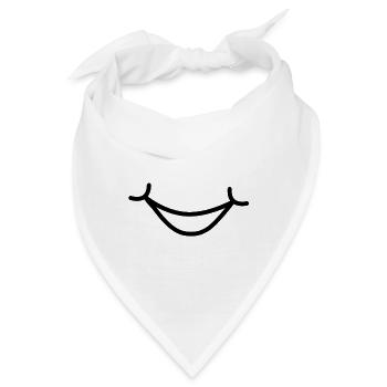 Mund Nase Gesichtsmaske lachmund lachen lächeln - Bandana - Weiß - Vorne
