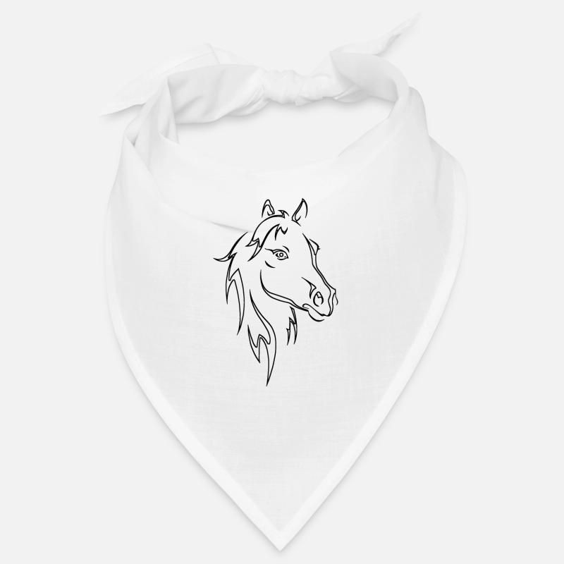 Pferdekopf - Bandana - Weiß