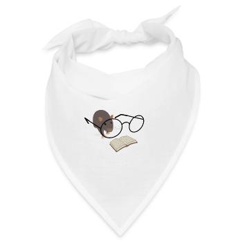 Leseratte mit Brille – süßer Bücherfreund - Bandana - Weiß - Vorne