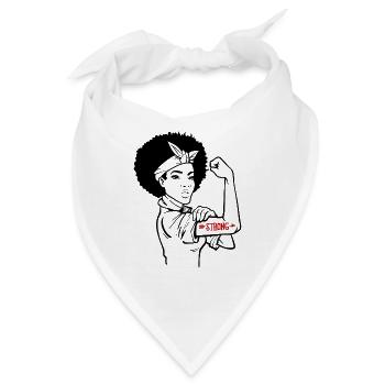 Afro Girl Powerfrau Frauenpower Strong Woman Gift - Bandana - Weiß - Vorne