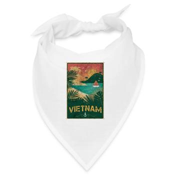 Vietnam Vintage Beach Design - Bandana - Weiß - Vorne