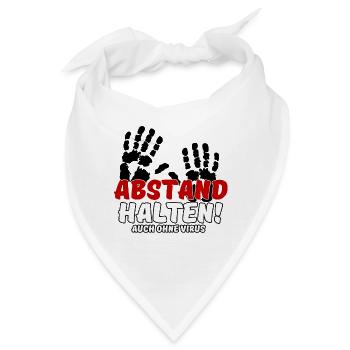 Abstand halten Virus Pandemie Spruch - Bandana - Weiß - Vorne