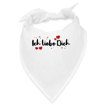Ich Liebe Dich Spruch Paare Partnerschaft Verliebt - Bandana - Weiß - Vorne