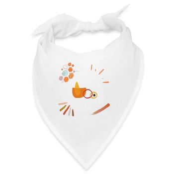 Ockerfarbene Farbe - Bandana - Weiß - Vorne