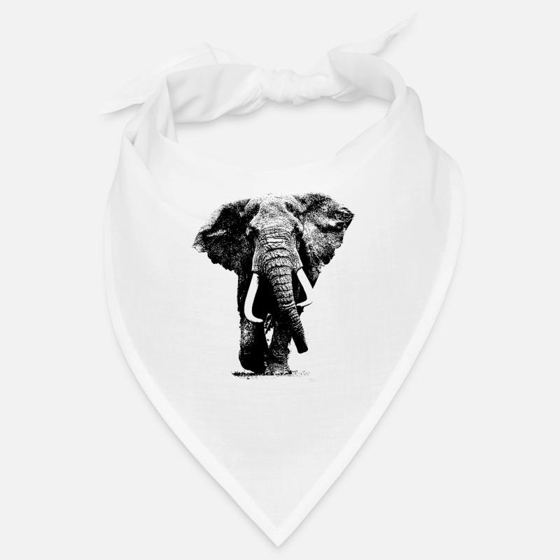 Elefant - Bandana - Weiß