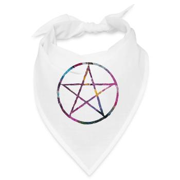 Pentagramm Paint - Bandana - Weiß - Vorne