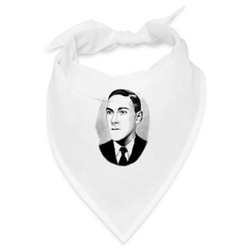 H.P. Lovecraft Porträt oval - Bandana - Weiß - Vorne