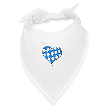 Bayrisches Herz - Geschenkidee - Bandana - Weiß - Vorne