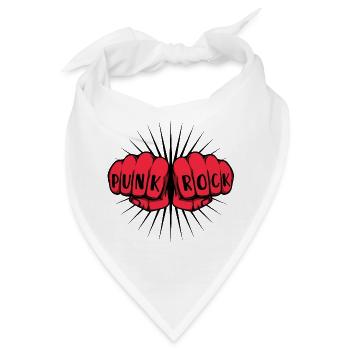 Punkrock Punkrocker Punk Musik Hardrock Rockmusik - Bandana - Weiß - Vorne