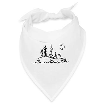 Insel, Lagerfeuer, Camping & Kanu - Bandana - Weiß - Vorne