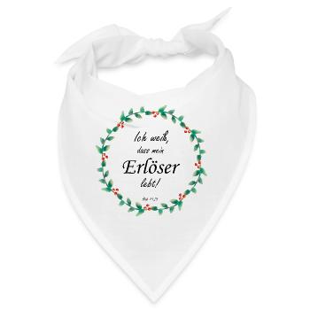 Christliches Design – Mein Erlöser lebt Hiob 19,25 - Bandana - Weiß - Vorne