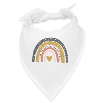 Regenbogen Herz Hoffnung - Bandana - Weiß - Vorne