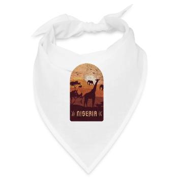Giraffe Nigeria Vintage Design / Geschenkidee - Bandana - Weiß - Vorne