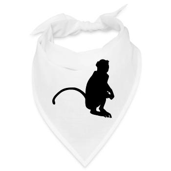 Neugieriger Affe - Bandana - Weiß - Vorne
