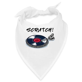 Scratchen Turntable Plattenspieler Beatbox Vinyl - Bandana - Weiß - Vorne