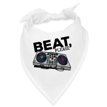 MC Beatbox Turntable Scratchen Hip Hop Musik Rap - Bandana - Weiß - Vorne