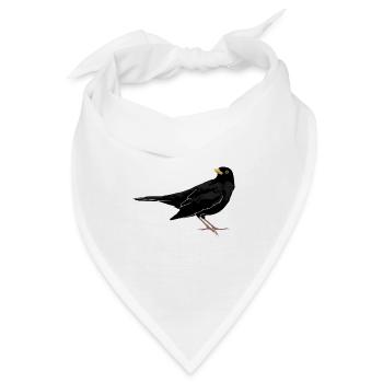 Amsel auf Dach - Bandana - Weiß - Vorne