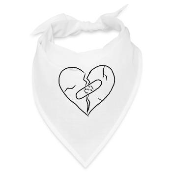 Trennung Liebesaus Liebeskummer Herz Geschenk - Bandana - Weiß - Vorne
