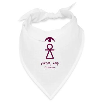 Zeichen von Tanit [Tyrian Purple + Punic (Karthago)] - Bandana - Weiß - Vorne