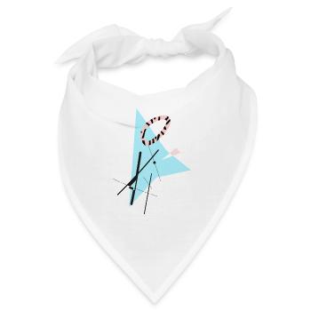Hippe abstrakte, geometrische Formen & Shapes - Bandana - Weiß - Vorne