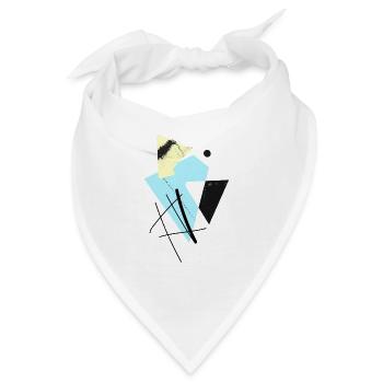 Hippe abstrakte, geometrische Formen & Shapes - Bandana - Weiß - Vorne