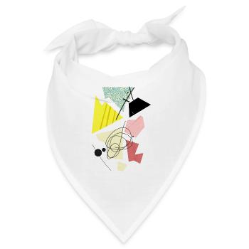 Hippe abstrakte, geometrische Formen & Shapes - Bandana - Weiß - Vorne