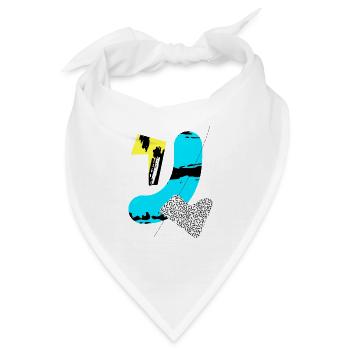 Abstrakte geometrische Formen & Shapes - Bandana - Weiß - Vorne