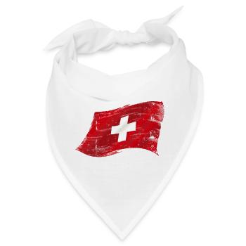 Flagge Schweiz, Drapeau suisse, Bandiera svizzera - Bandana - Weiß - Vorne