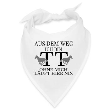 Tuniertrottel ich mach hier alles - Pferd Rappe - Bandana - Weiß - Vorne