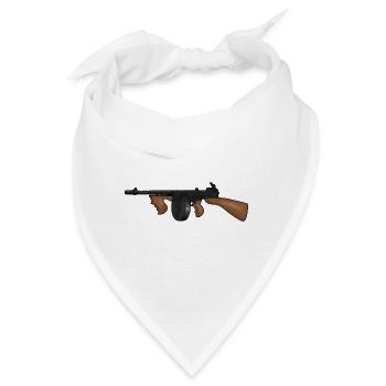 Tommy Gun / Thompson Sub Machine Gun - Bandana - Weiß - Vorne