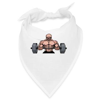 Gewichtheben Hantel Muskeltraining Workout Fitness - Bandana - Weiß - Vorne