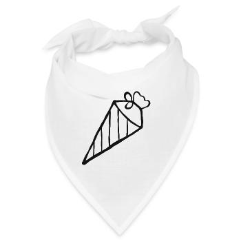 Schultüte Schulanfang Einschulung Zuckertüte - Bandana - Weiß - Vorne