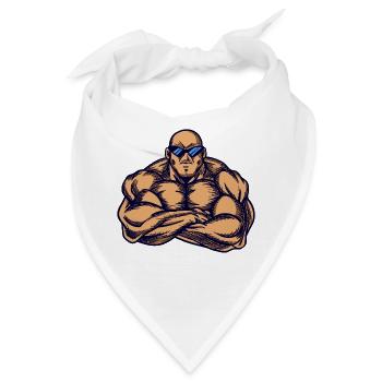 Muskelaufbau Muskelmann Bodybuilder Muskelaufbau - Bandana - Weiß - Vorne